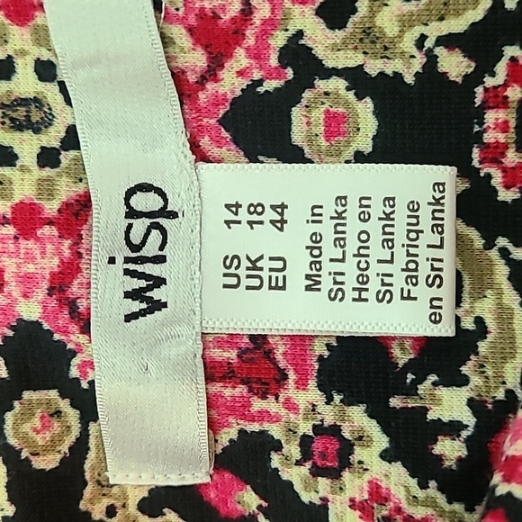 WISP Women's Orange/Cream/Black Sheath Polyester/Spandex Dress -‎ Size 14 - Picture 6 of 7